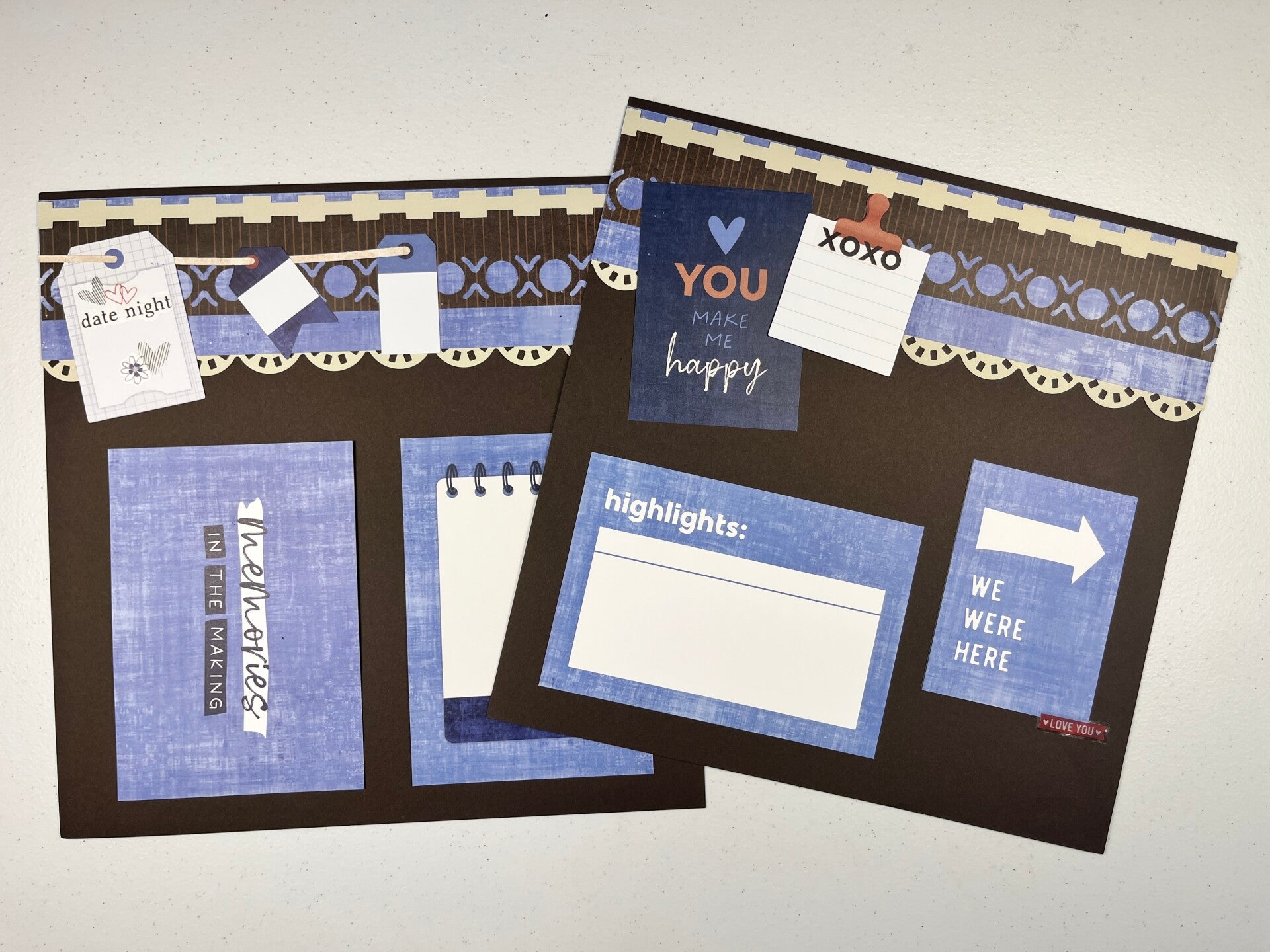 Noteworthy Double Page Premade Scrapbook Layout