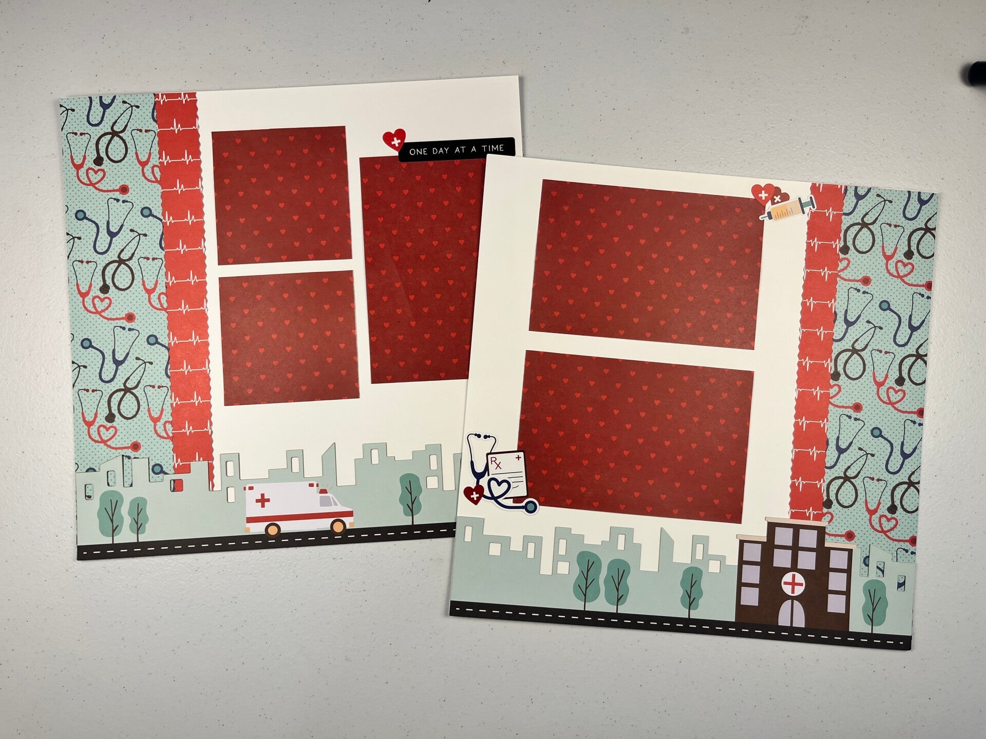 On the Mend Double Page Premade Scrapbook Layout