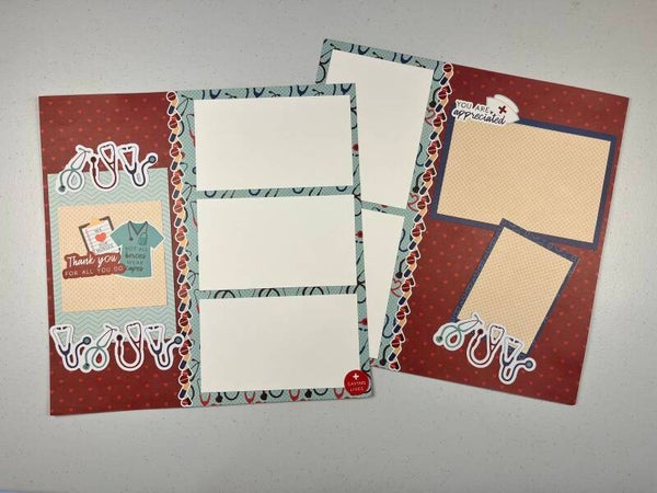 On the Mend Double Page Premade Scrapbook Layout