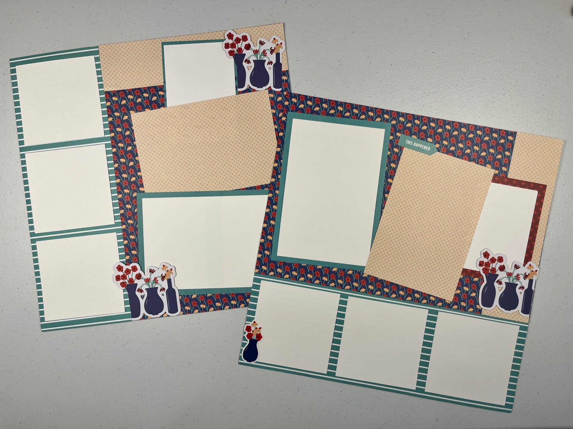 On the Mend Double Page Premade Scrapbook Layout