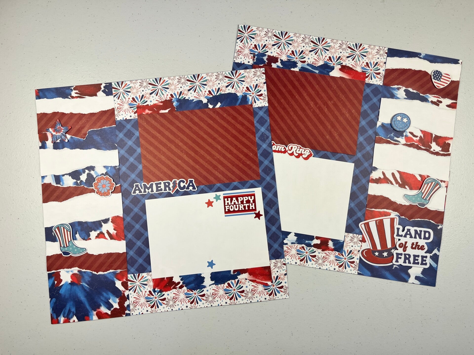 American Blast Double Page Premade Scrapbook Layout