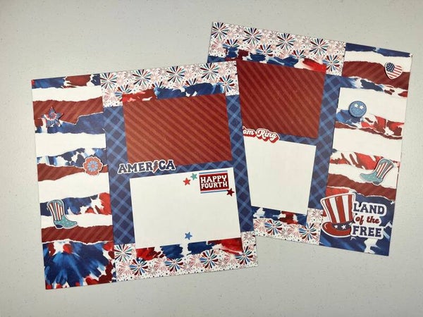 American Blast Double Page Premade Scrapbook Layout
