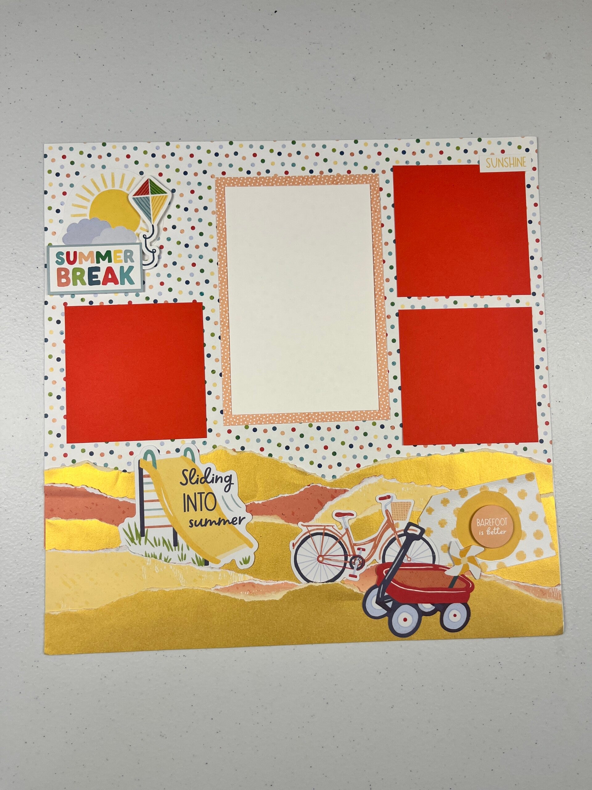 Summer Break Premade Scrapbook Layout