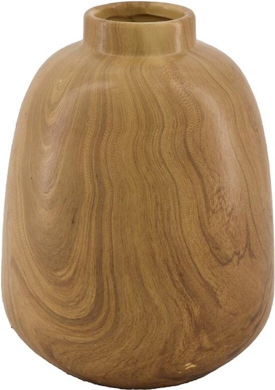 Dijk Natural Collections Vaas Keramiek - 13,5x17,5cm - keramiek - houtlook