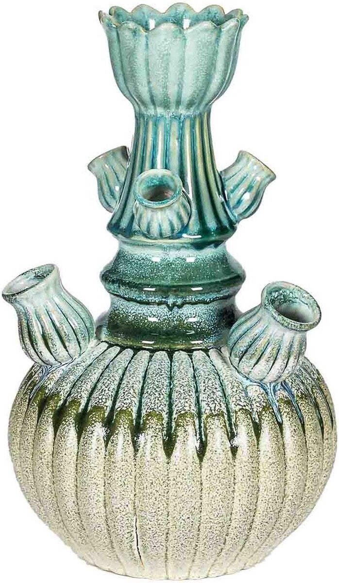 Homebound by Kolony aardewerk tulpenvaas blauw 11.8x11.6x20.5