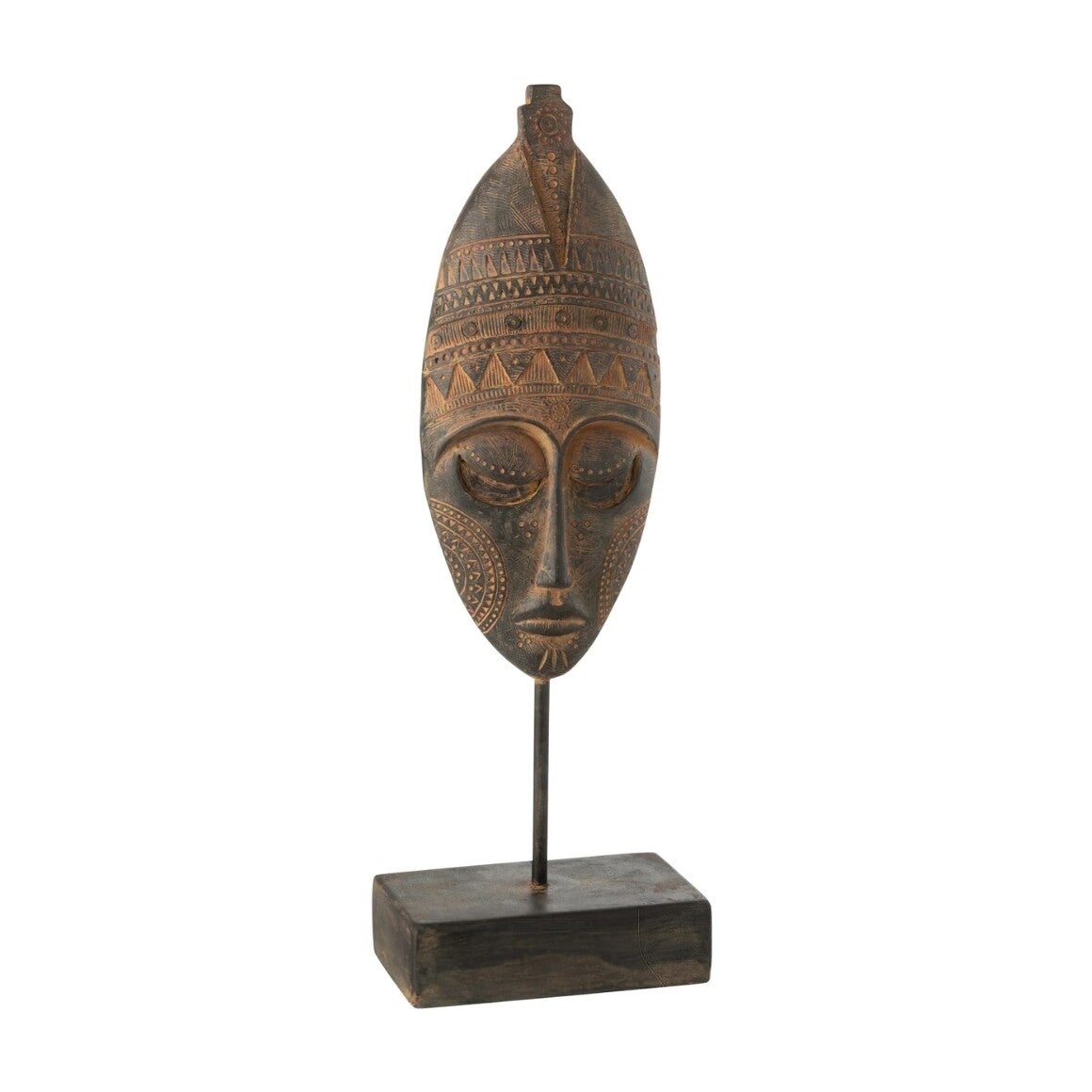 J-Line beeld hoofd magnesium bruin 52 cm