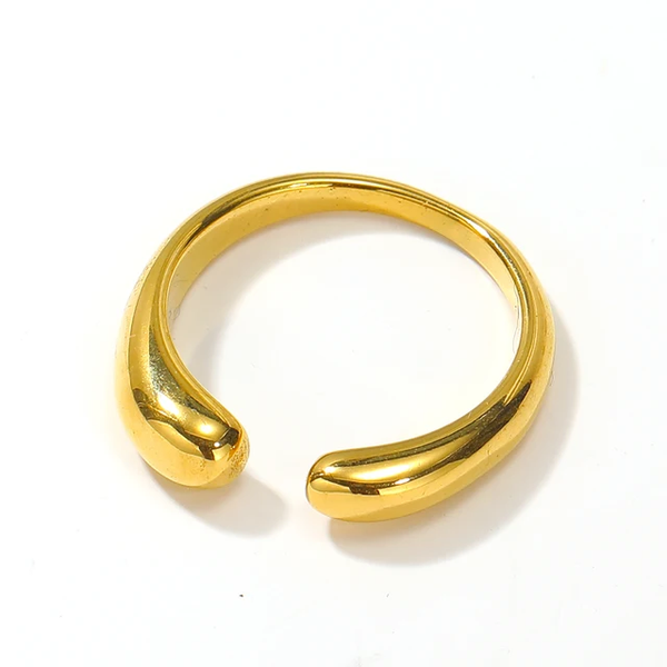Verstellbarer Tropfenring aus Edelstahl – Gold oder Silber
