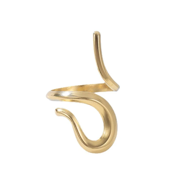 Offener Abstrakter Ring – verstellbar – Gold & Silber