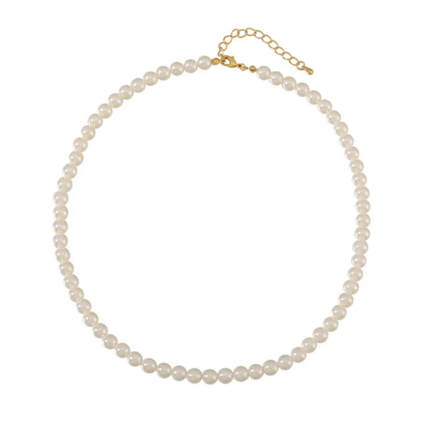 Unisex Imitations-Perlenkette – Edelstahl | Erhältlich in Gold & Silber | Verschiedene Längen & Größen