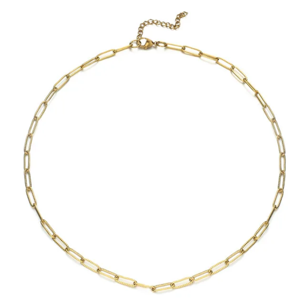 Edelstahl Paperclip Halskette – gold oder silber
