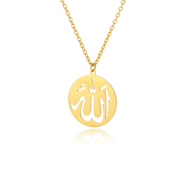 Edelstahl Halskette mit Allah Anhänger