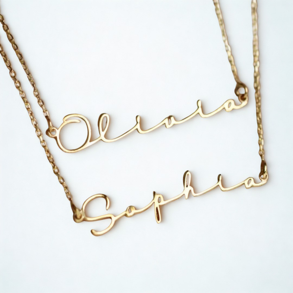 Personalisierte Namenskette – Edelstahl – 11 Buchstaben – Gold/Silber – 40+5 cm