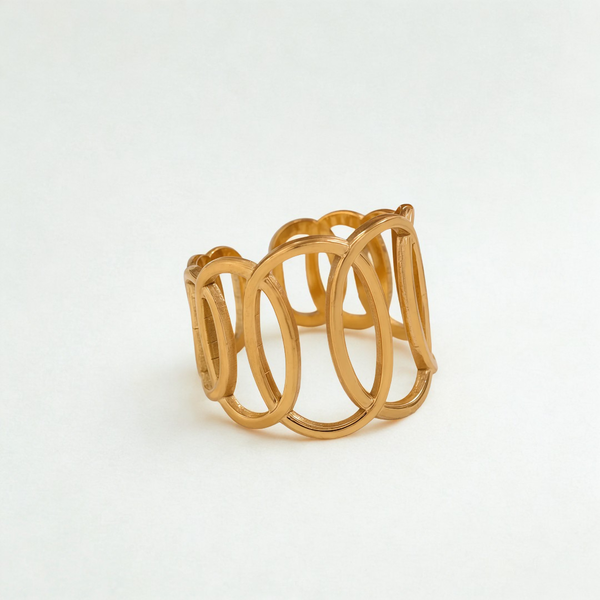 Offener Design-Ring – Verstellbarer Edelstahl-Damenring (18k vergoldet oder silberfarben)