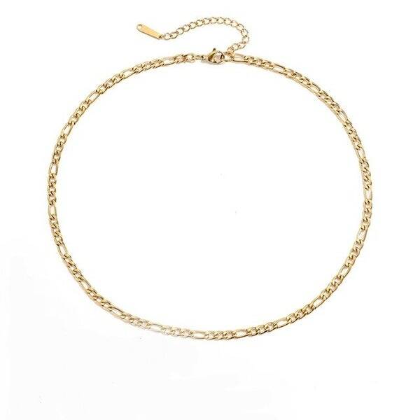 Edelstahl Figaro Gliederkette – Gold oder Silber, 42+6 cm 5mm