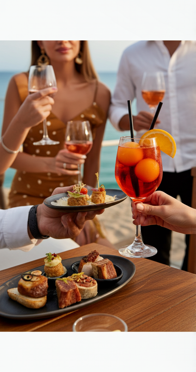 nueva forma de tomar tu tinto de verano con esfferas de naranja