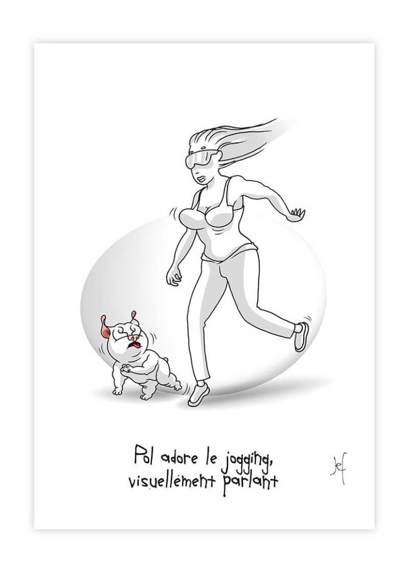 digital poster  - Pol loves jogging with his mistress