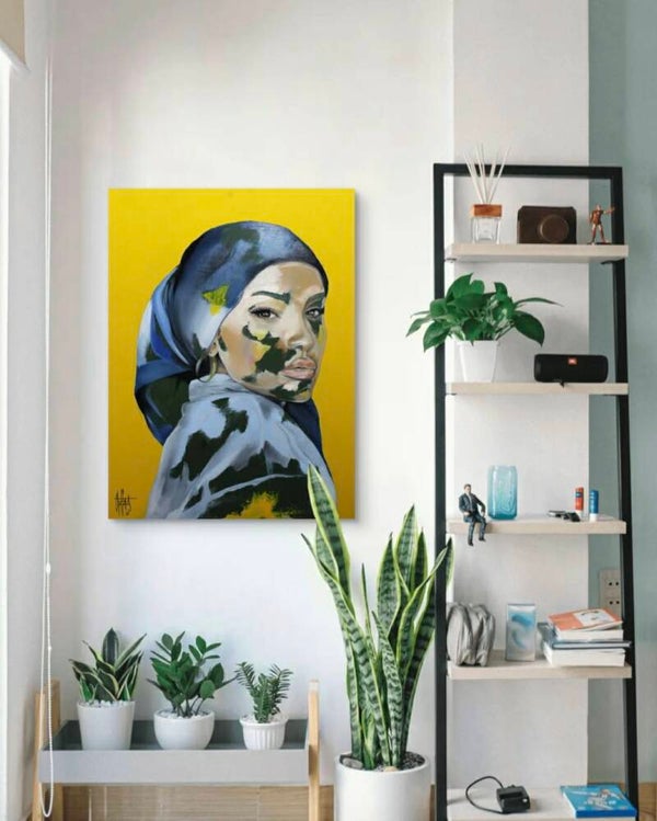 " Femme au foulard bleu "  - Œuvre originale