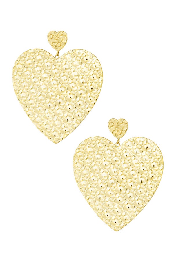 Oorbel met kleine hartje met grote hartjes hanger