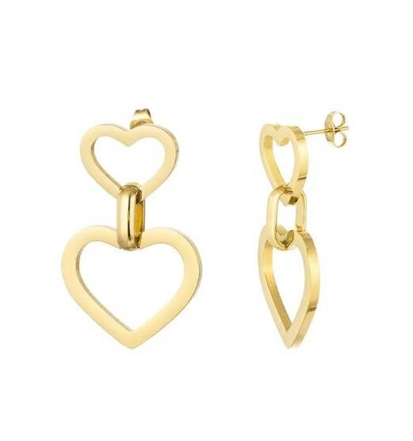 Oorbellen hartjes met schakel