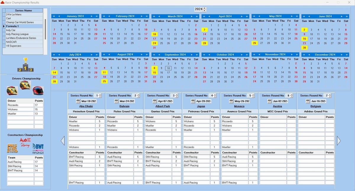 Screen Shots | Autonomous Race Management System for Carrera Digital Slots©