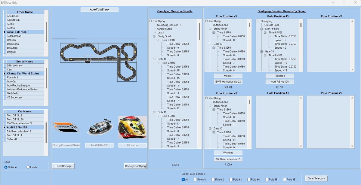 Screen Shots | Autonomous Race Management System for Carrera Digital Slots©
