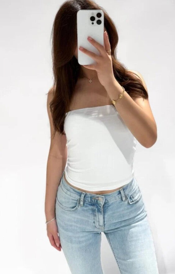 Witte tube top