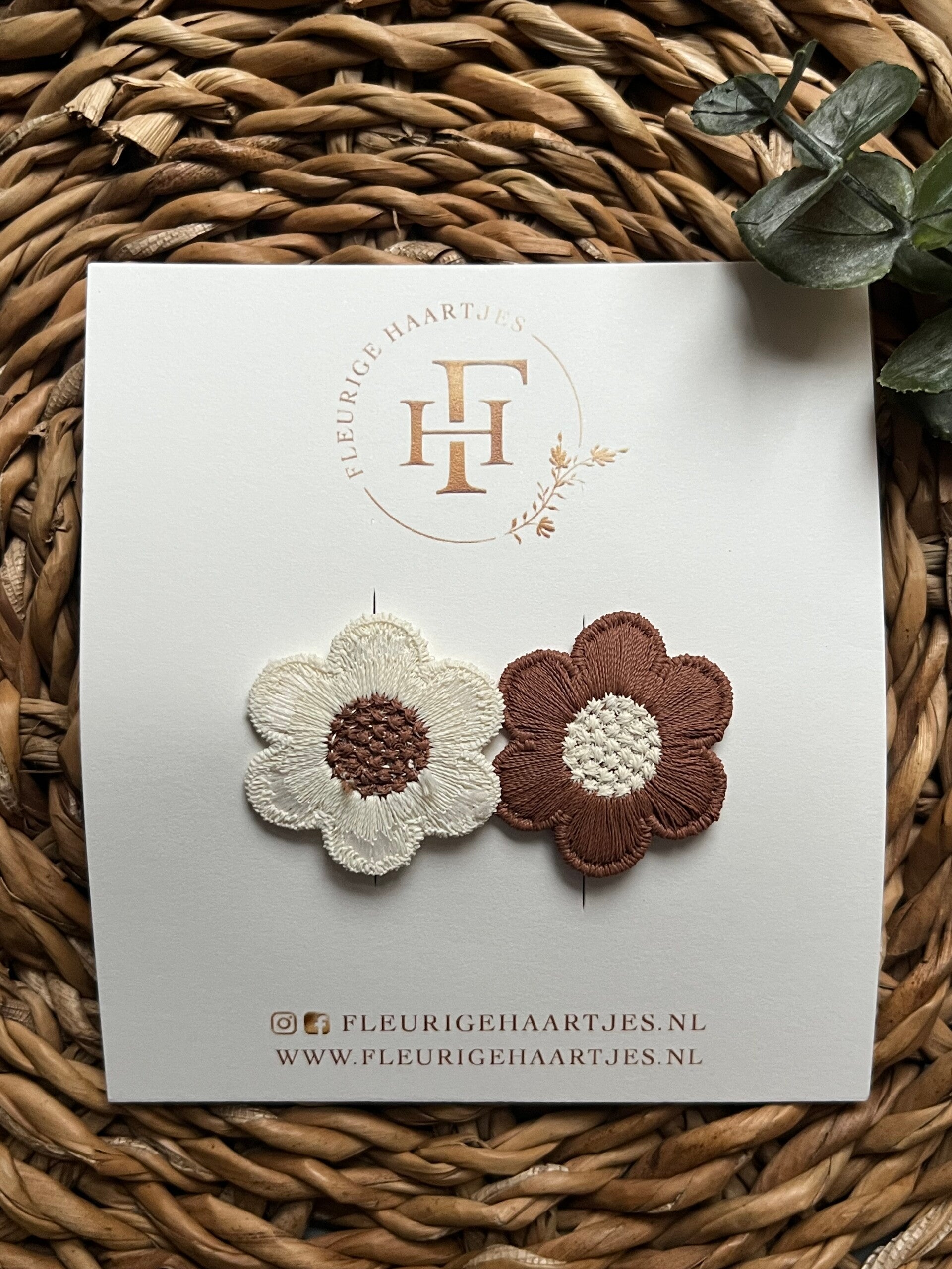 Anti slip - bloem duo bruin/wit