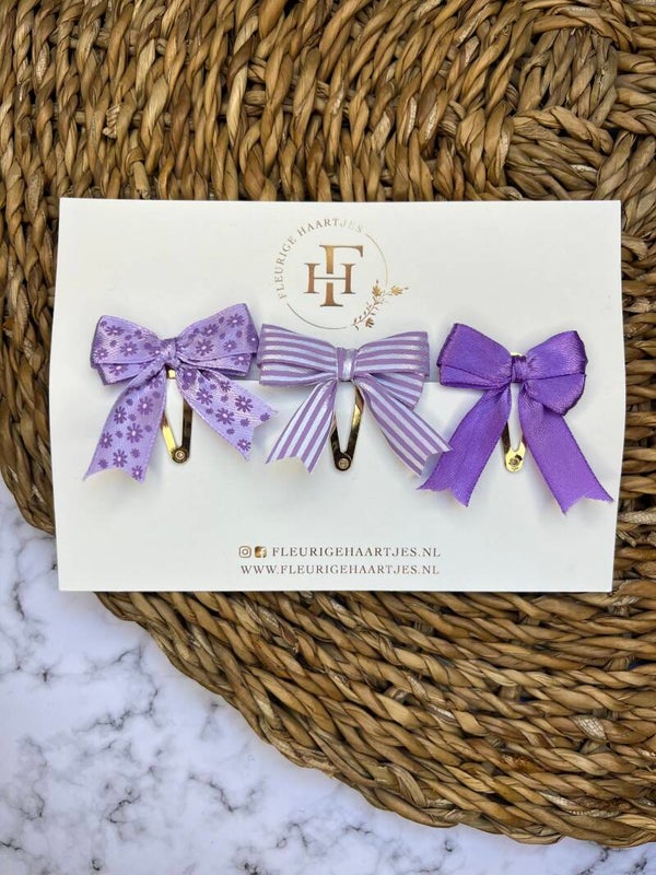 Klikklak - Set paarse strikjes