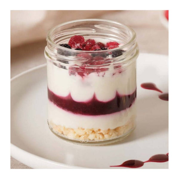 Vasito Cristal Cheesecake Frutos Bosque 80grs