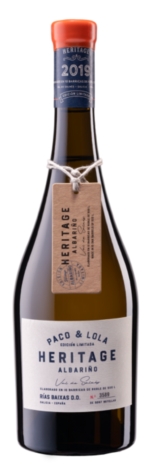 Vino Blanco Heritage Barrica Lías Albariño 750ml 2019 (Paco & Lola) - Rías Baixas
