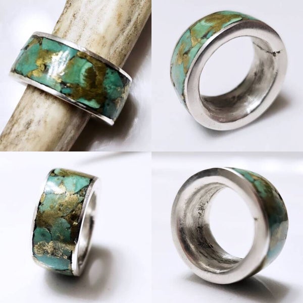 Turquoise channel ring