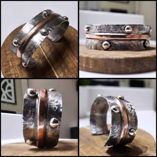 Rustic silver cuff