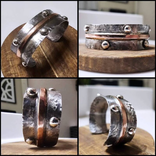 Rustic silver cuff