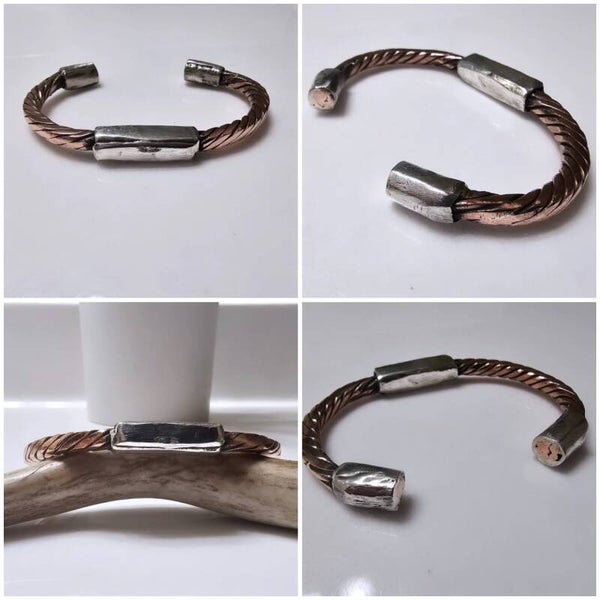 Braided copper cuff