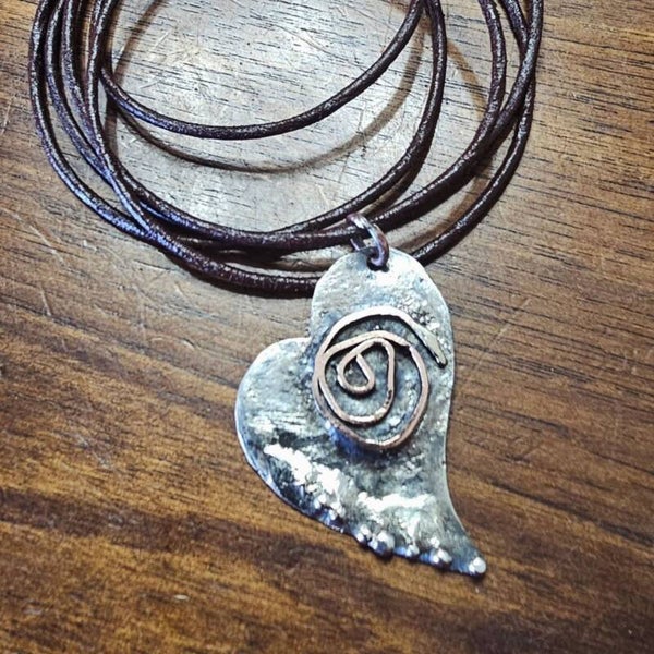 Rustic heart pendant