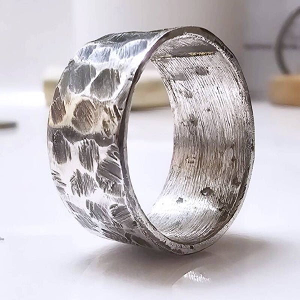Dimple silver ring
