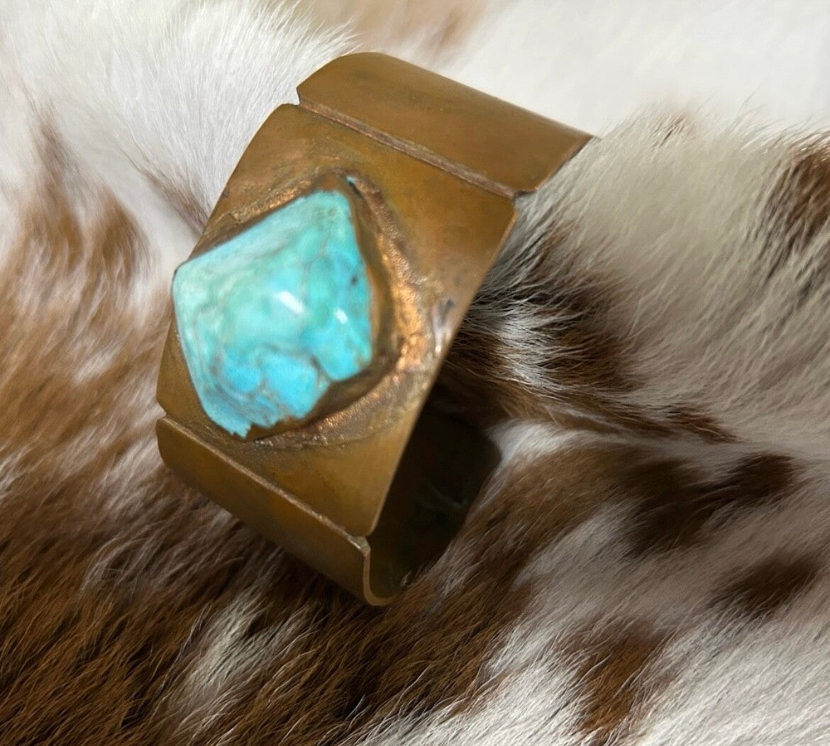 Turquoise & Copper Cuff