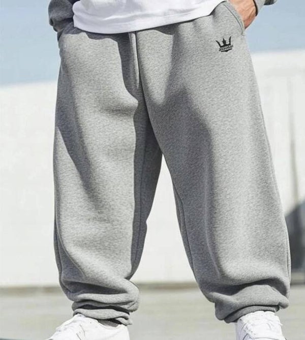 Pantaloni della tuta larghi grigi in cotone Korona da uomo Jigga Wear