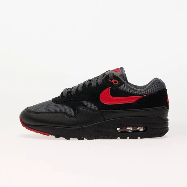 NIKE AIR MAX 1 ESS BLACK/UNIVERSITY RED-IRON GREY