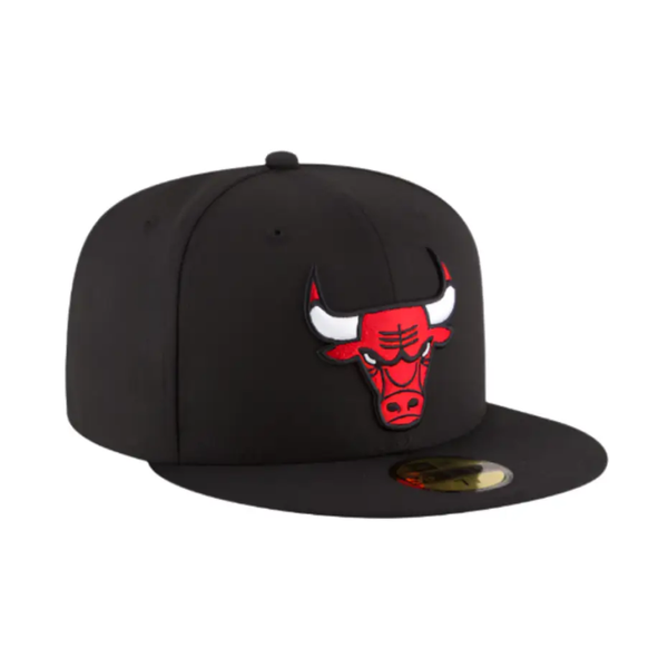 CAPPELLO NERO ADERENTE CON LOGO ROSSO 59FIFTY NEW ERA DEI CHICAGO BULLS