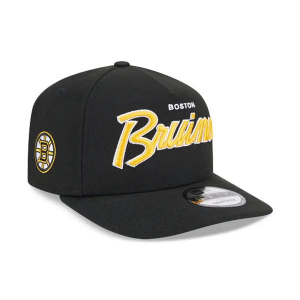 CAPPELLO NERO BOSTON BRUINS 9FIFTY A-FRAME NEW ERA NHL SNAPBACK SCRIPT