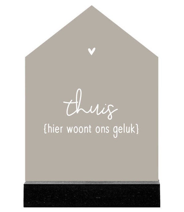 Zoedt huisje met tekst beige