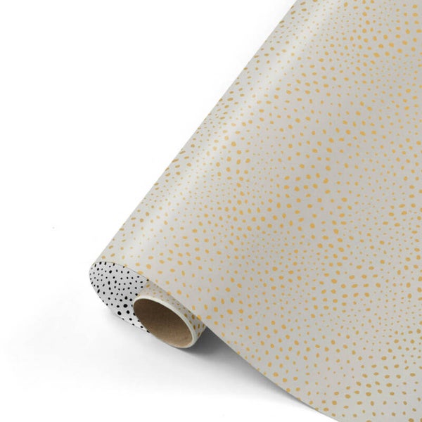 dubbelzijdig inpakpapier dots champagne
