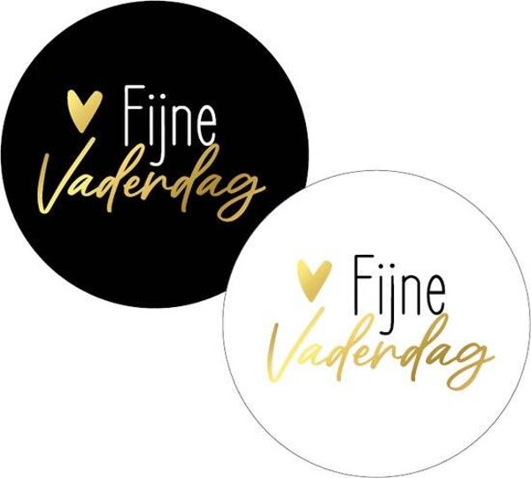 10 stickers fijne vaderdag zwart en wit