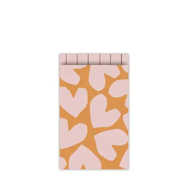 3 zakjes maat L big hearts roze / roest