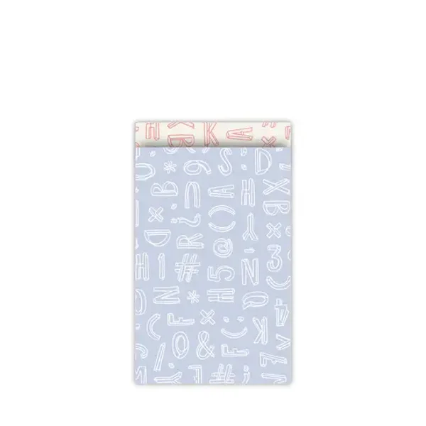 5 zakjes maat S typo graphic blauw