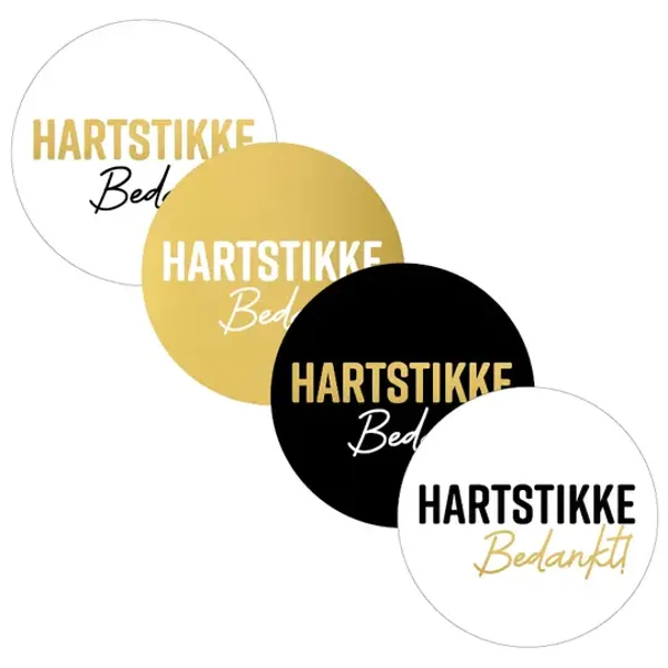 10 stickers hartstikke bedankt assorti