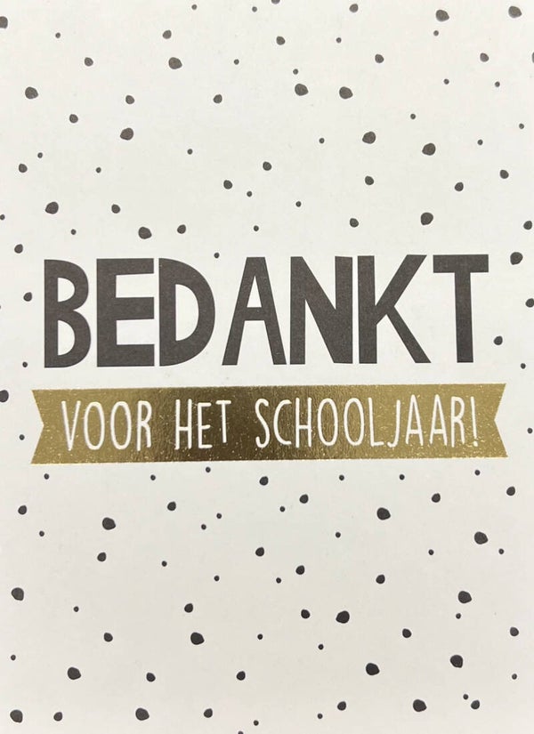wenskaart bedankt voor het schooljaar