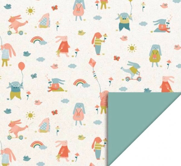 dubbelzijdig inpakpapier babymotiefje