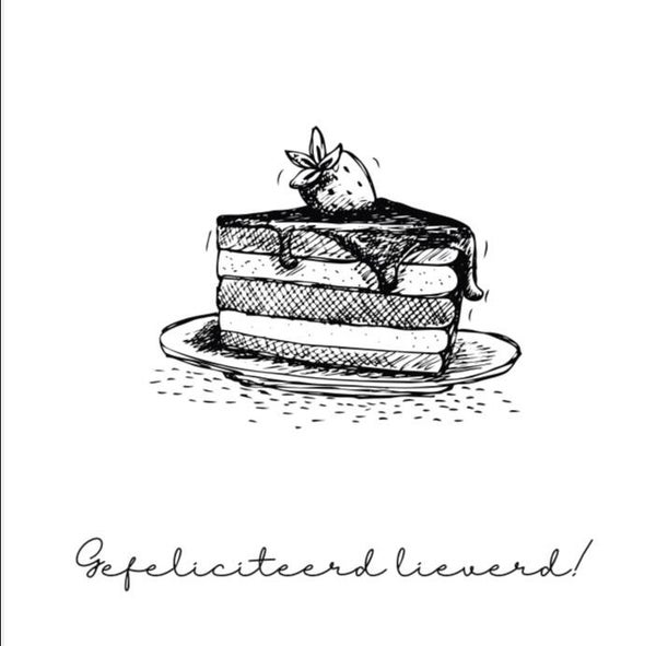 kaartje wit gefeliciteerd lieverd